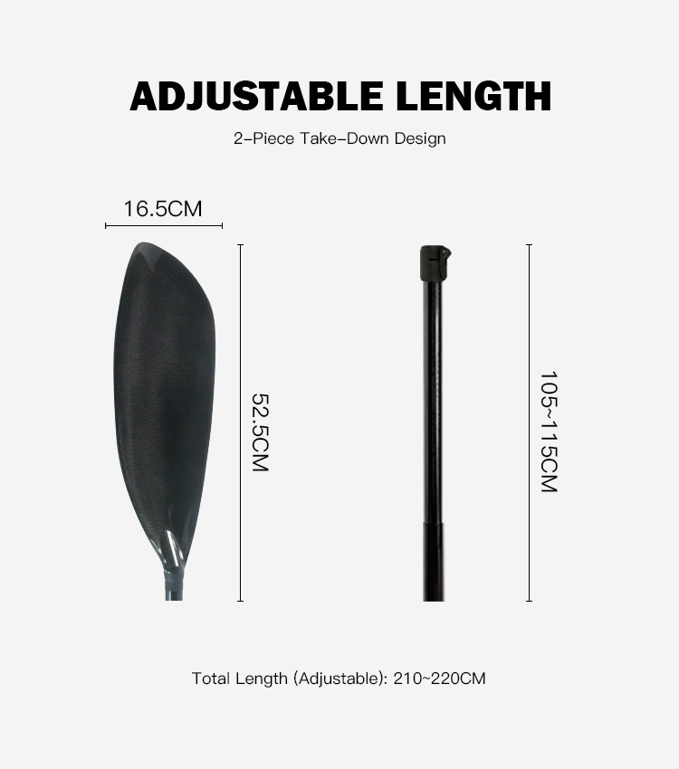 Kayak Paddle Carbon 2 Piece - Remo de Caiaque em Fibra de