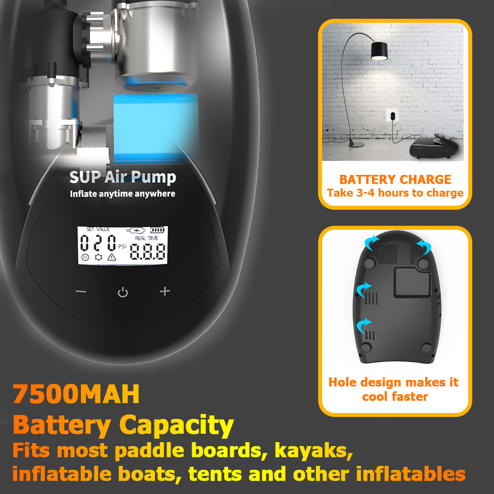 Bomba de Ar Elétrica Portátil  - Paddle Board Electric Pump 20Psi avaliação e preço