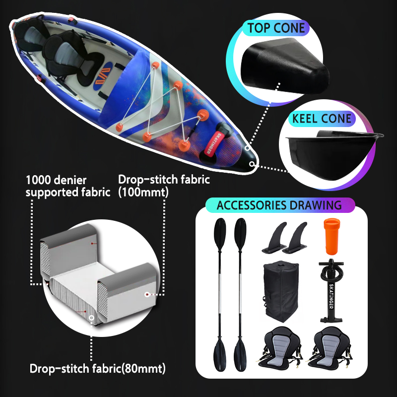 Caiaque Inflável Skatinger Ful - Inflatable Kayak 3 Person avaliação e preço